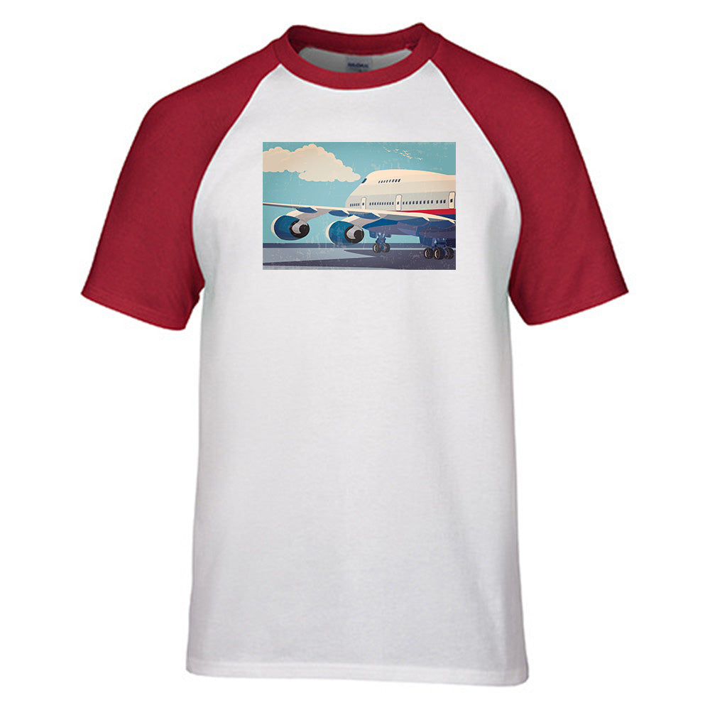 Vintage Boeing 747 Designed Raglan T-Shirts