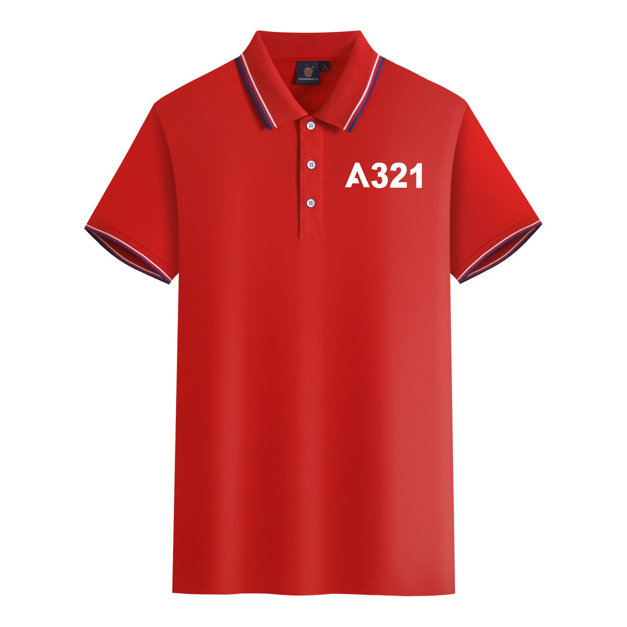 A321 Flat Text Designed Stylish Polo T-Shirts