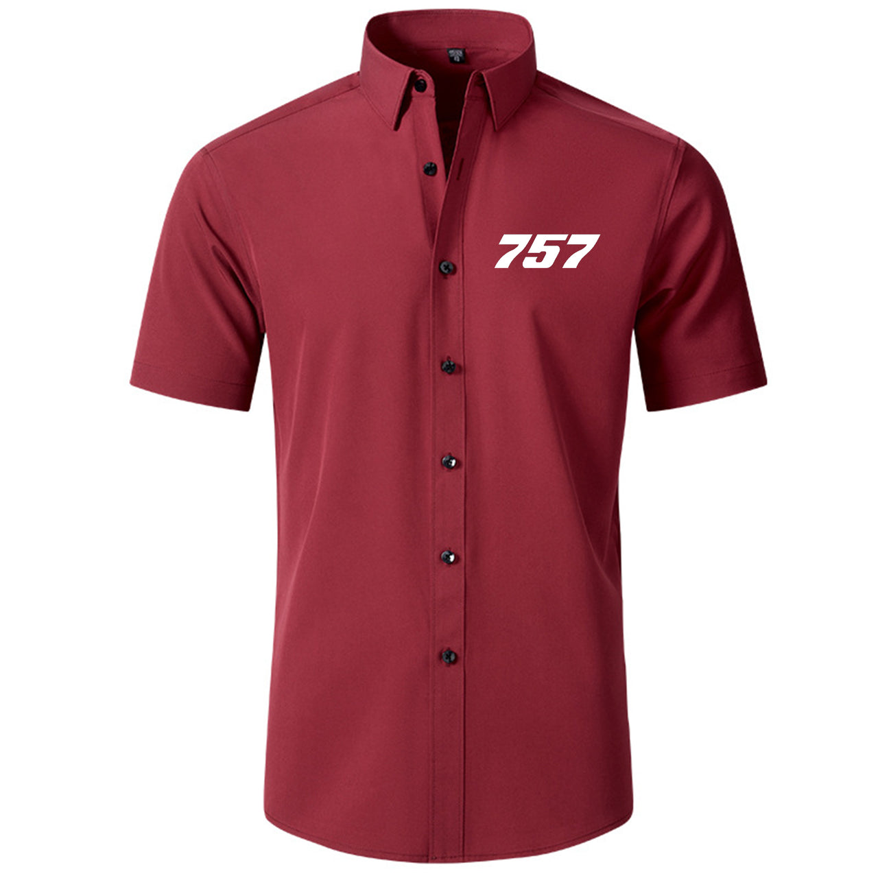 757 Flat Text Designed Short Sleeve Shirts