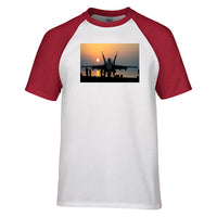 Thumbnail for Military Jet During Sunset Designed Raglan T-Shirts