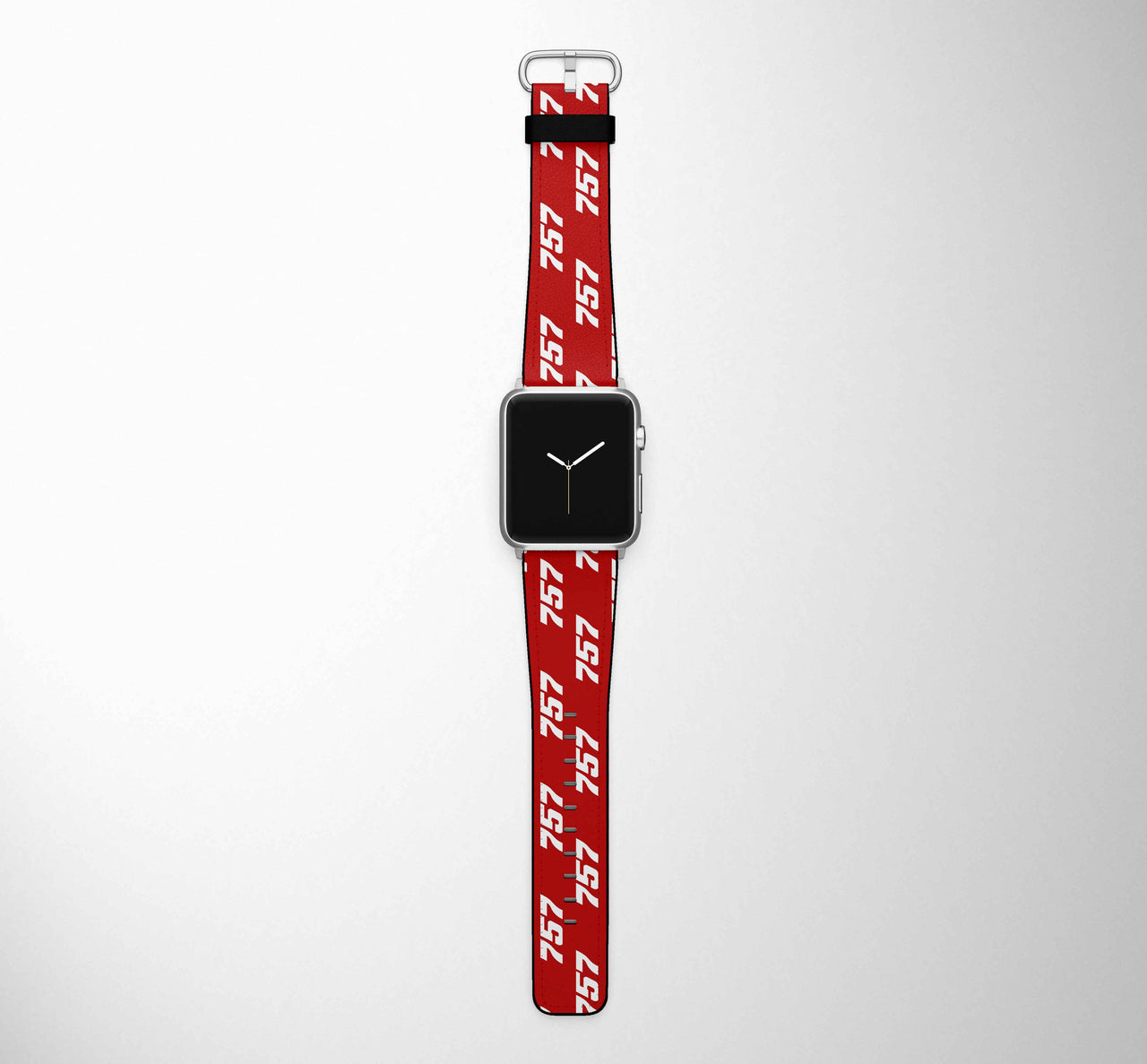 757 Flat Text Designed Leather Apple Watch Straps