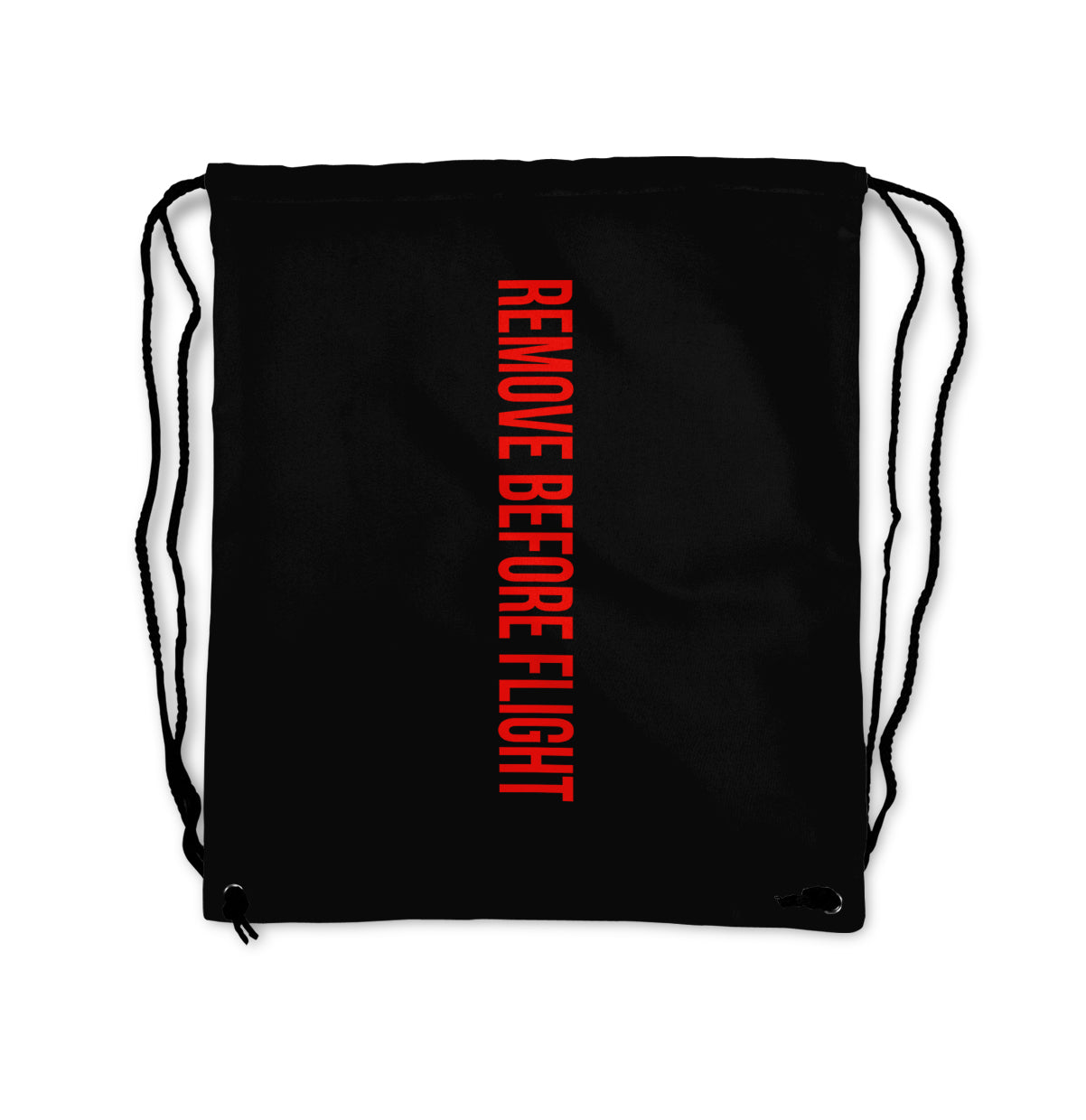 Remove Before Flight 2 Designed Drawstring Bags