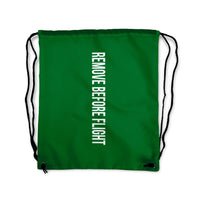 Thumbnail for Remove Before Flight 2 Designed Drawstring Bags