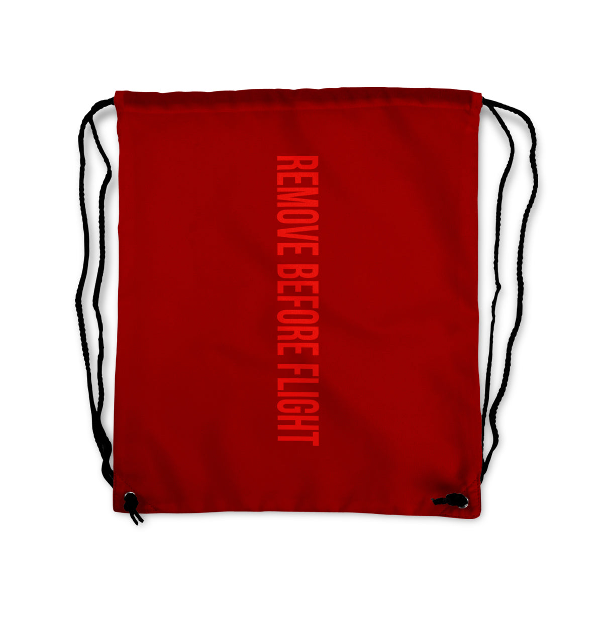 Remove Before Flight 2 Designed Drawstring Bags