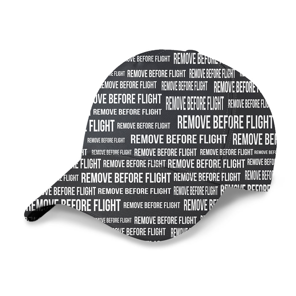 Remove Before Flight 3-Black Designed 3D Peaked Cap