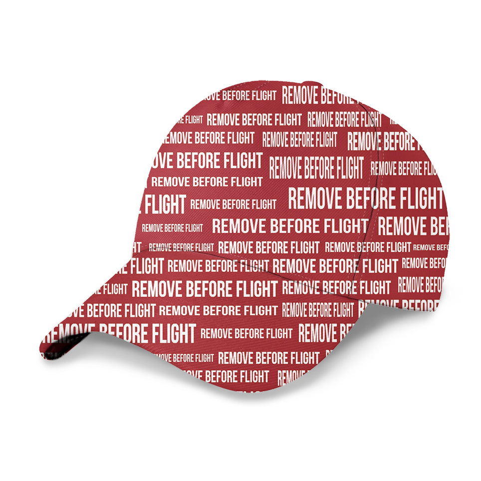 Remove Before Flight 3-Red Designed 3D Peaked Cap