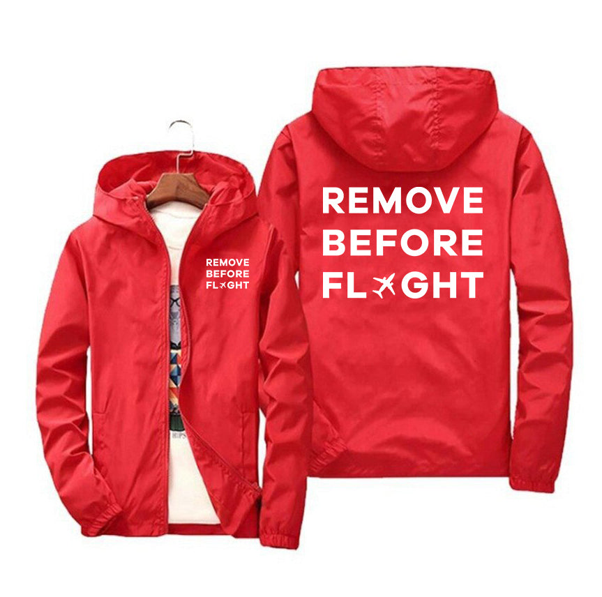 Remove Before Flight Designed Windbreaker Jackets