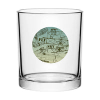 Thumbnail for Retro Airplanes & Text Designed Special Whiskey Glasses