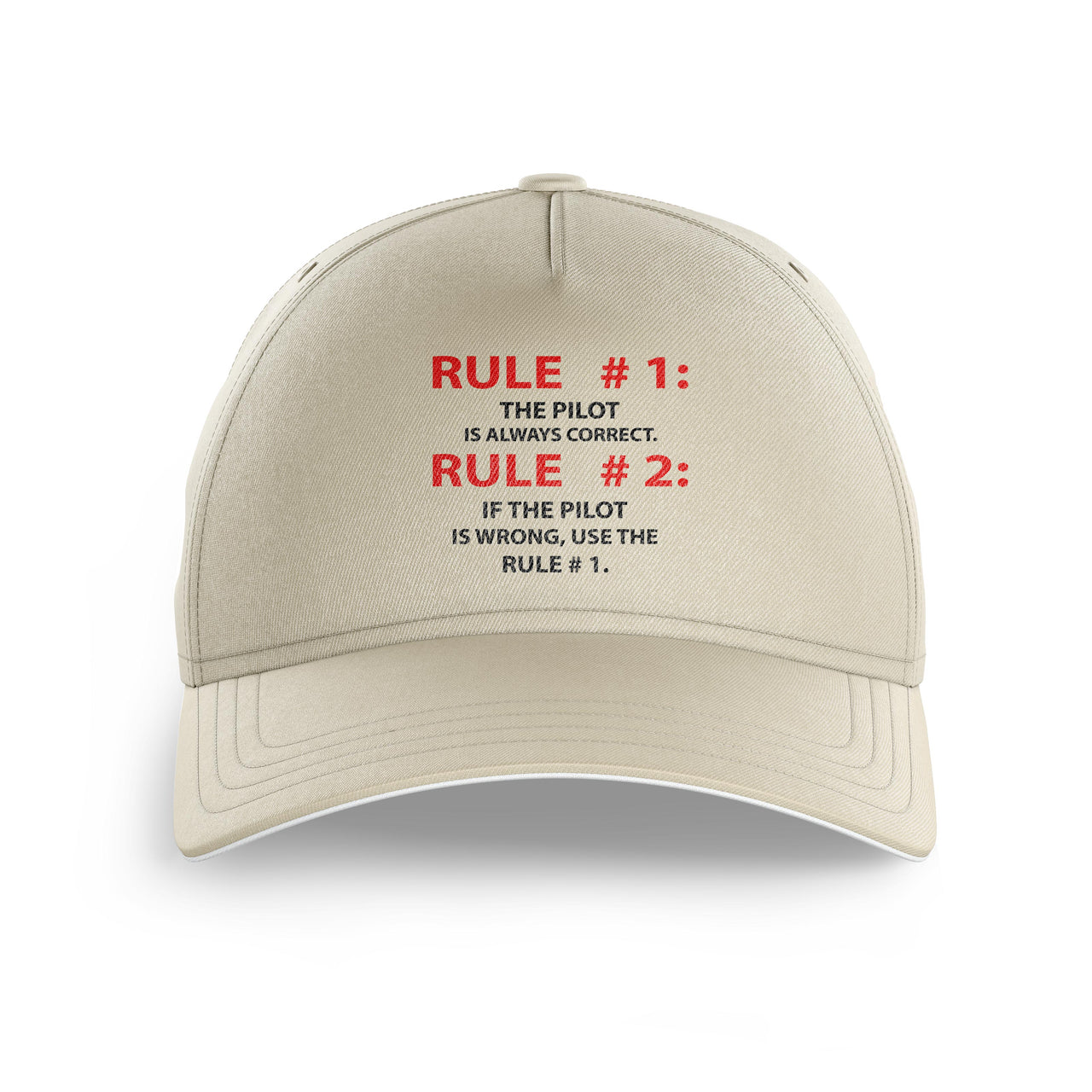 Rule 1 - Pilot is Always Correct Printed Hats