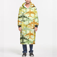 Thumbnail for Seamless Colourful Airplanes Designed Blanket Hoodies