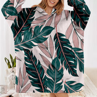 Thumbnail for Seamless Palm Leafs Designed Blanket Hoodies