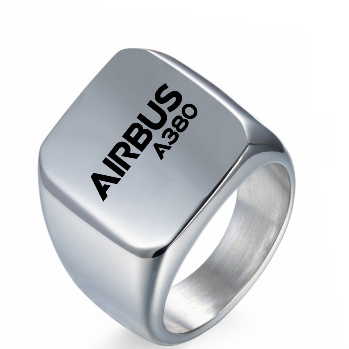 Airbus A380 & Text Designed Men Rings