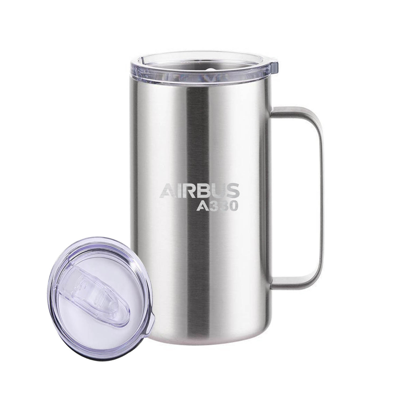 Airbus A330 & Text Designed Stainless Steel Beer Mugs