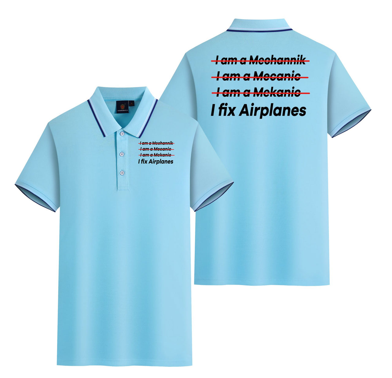 I Fix Airplanes Designed Stylish Polo T-Shirts (Double-Side)