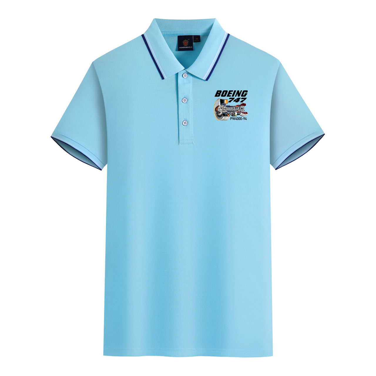 Boeing 747 & PW4000-94 Engine Designed Stylish Polo T-Shirts