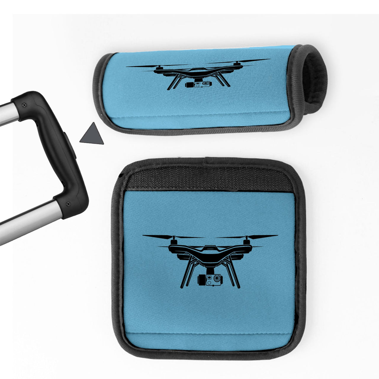 Drone Silhouette Designed Neoprene Luggage Handle Covers