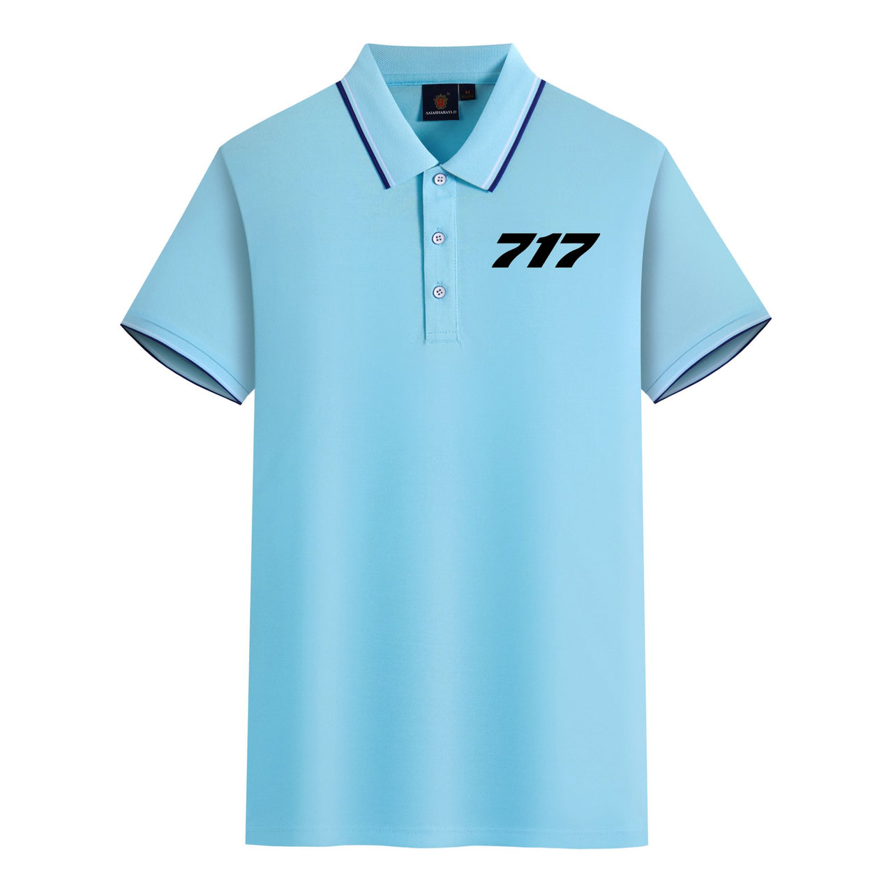 717 Flat Text Designed Stylish Polo T-Shirts