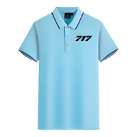 Thumbnail for 717 Flat Text Designed Stylish Polo T-Shirts