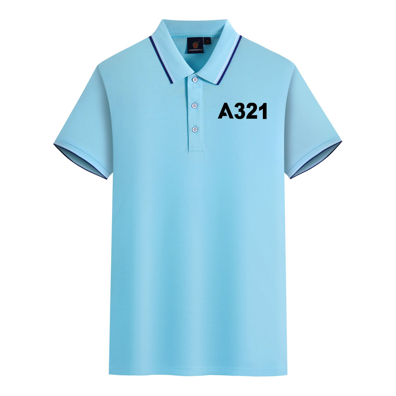 A321 Flat Text Designed Stylish Polo T-Shirts