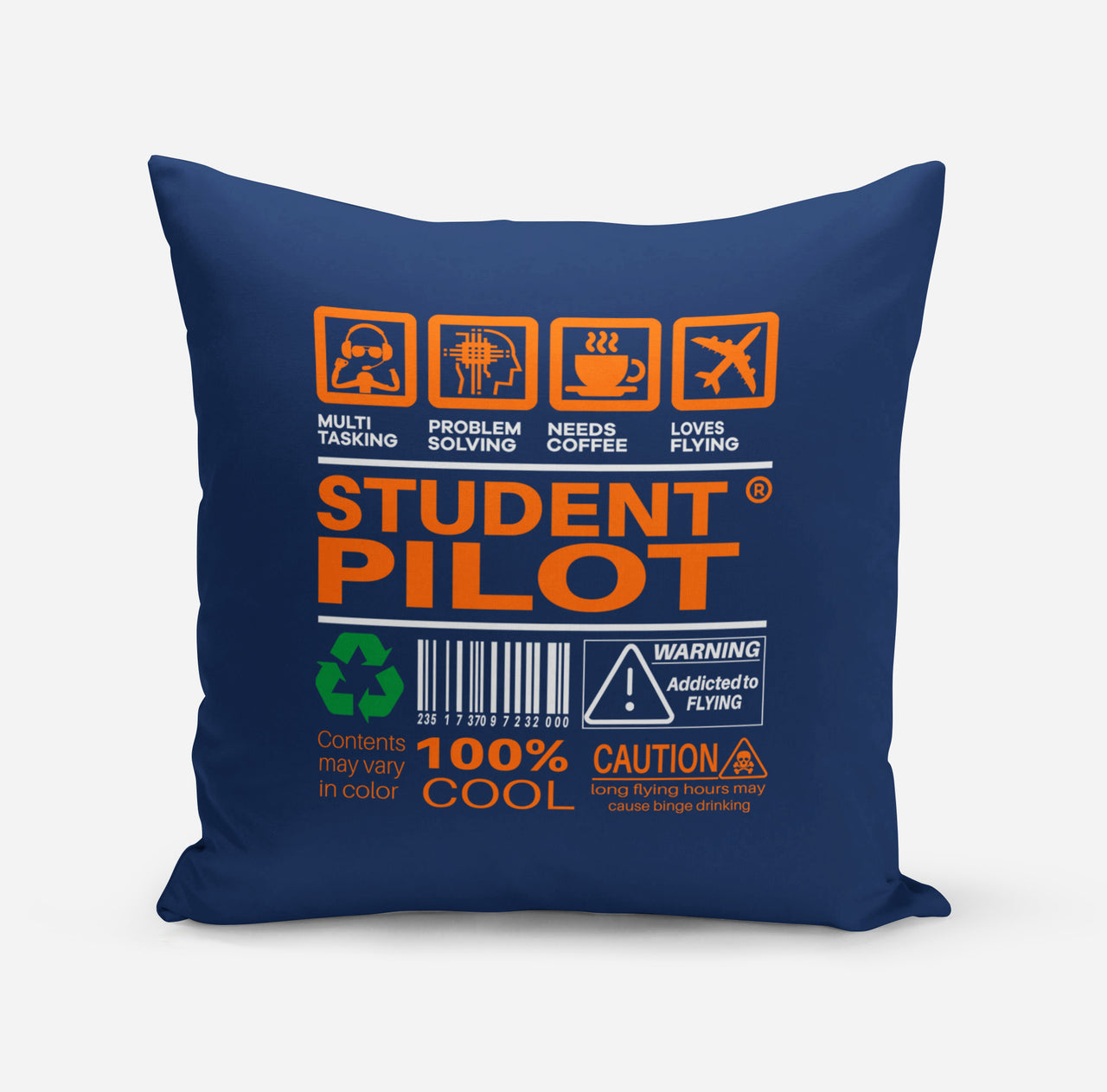 Student Pilot Label Designed Pillows