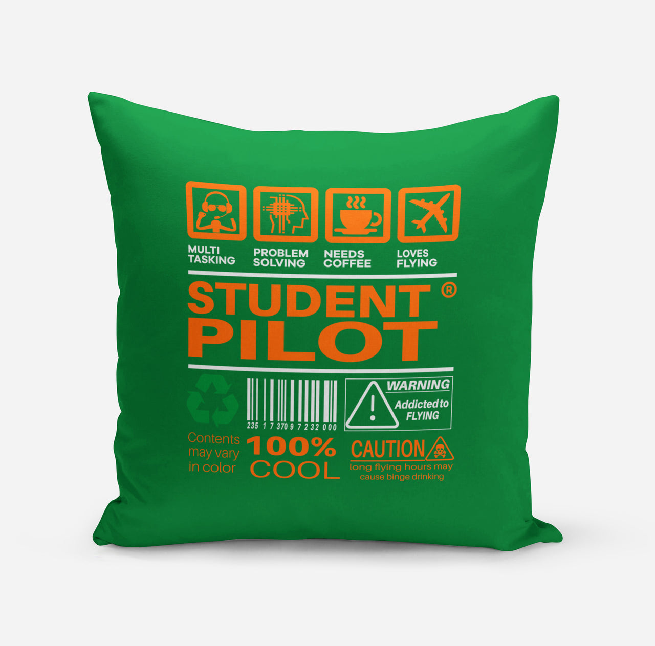 Student Pilot Label Designed Pillows