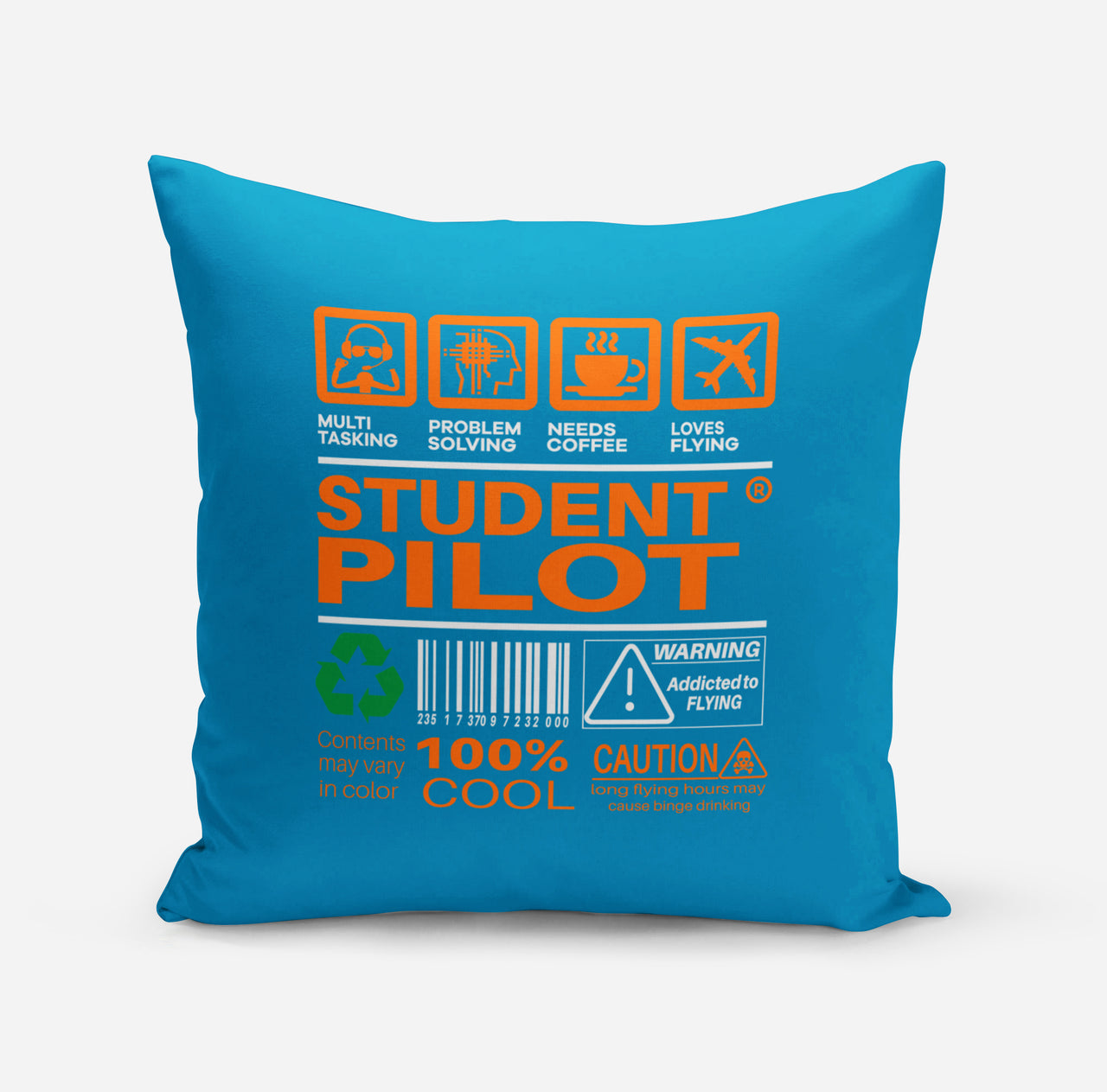 Student Pilot Label Designed Pillows