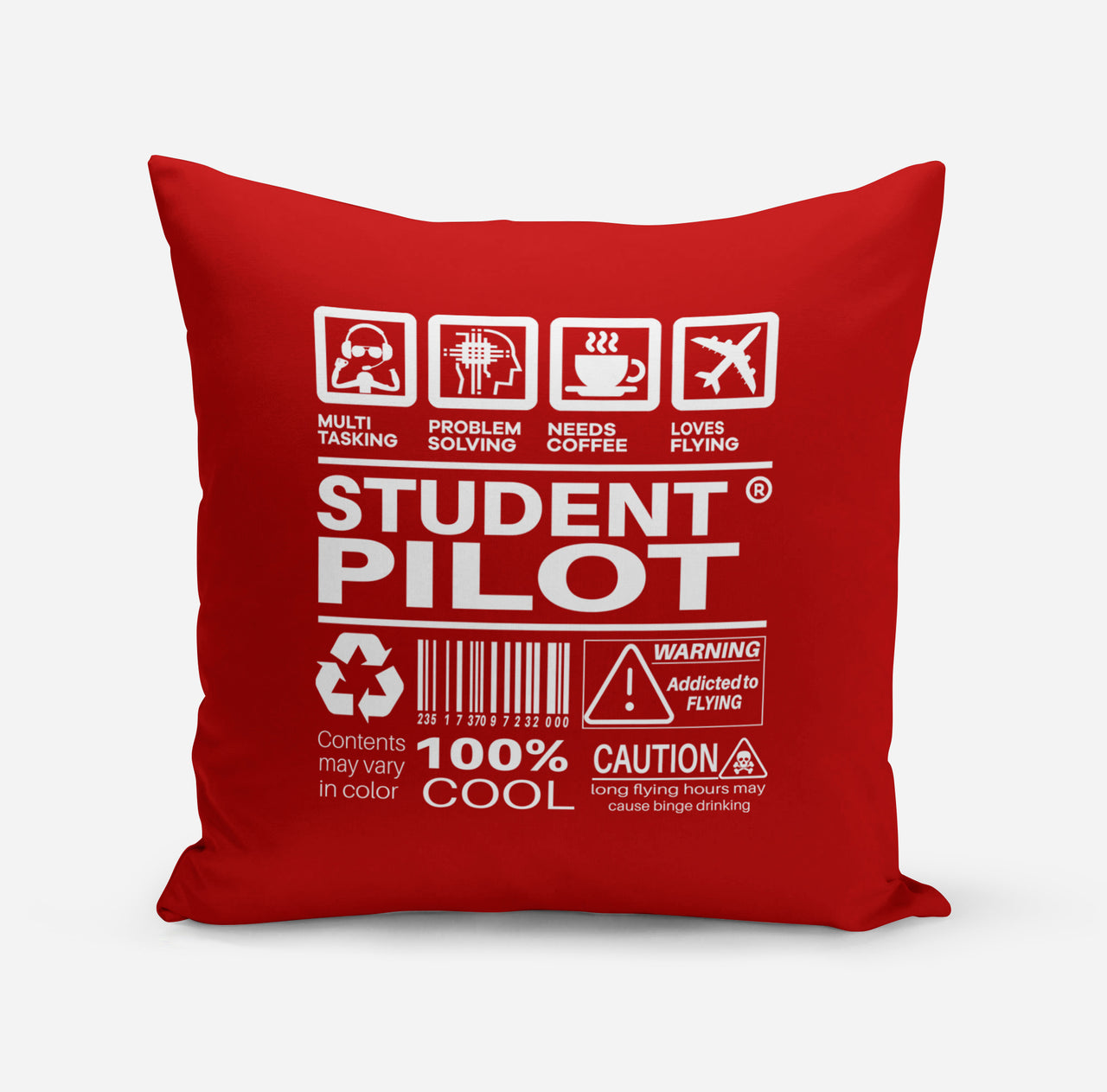 Student Pilot Label Designed Pillows