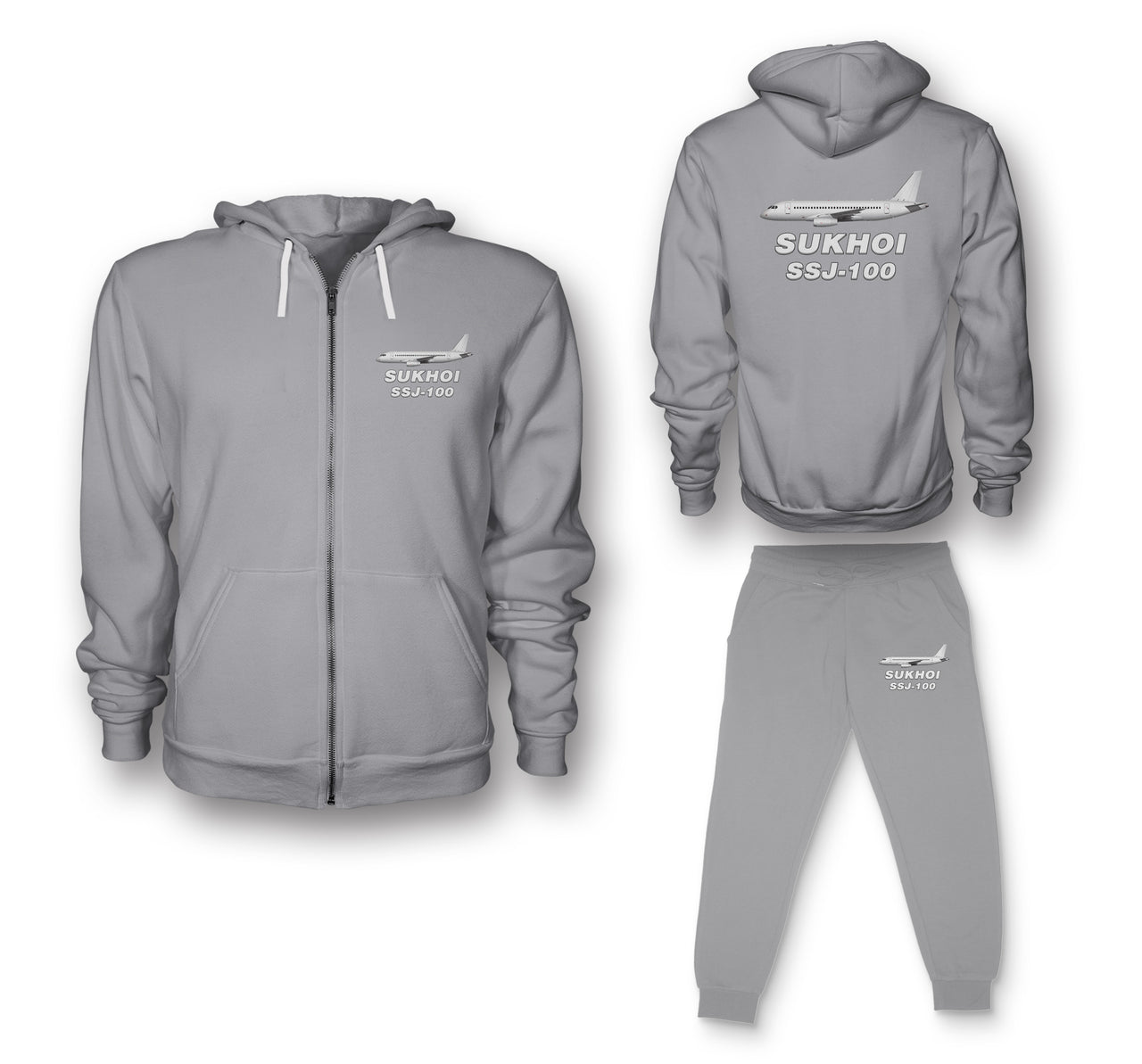 Sukhoi Superjet 100 Designed Zipped Hoodies & Sweatpants Set