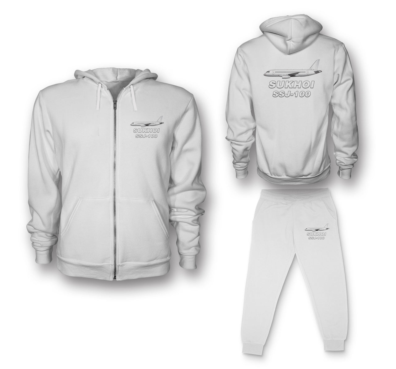 Sukhoi Superjet 100 Designed Zipped Hoodies & Sweatpants Set