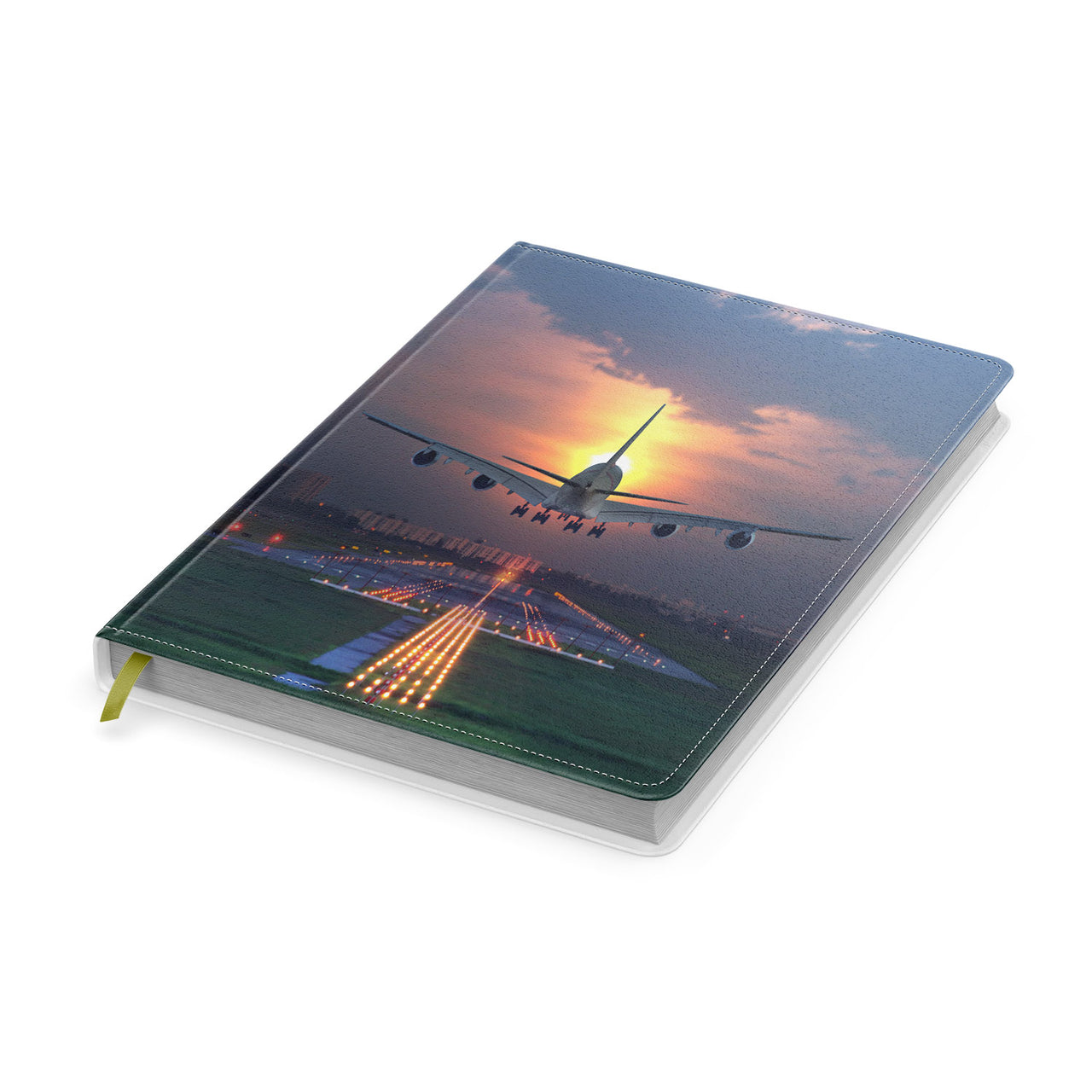 Super Airbus A380 Landing During Sunset Designed Notebooks