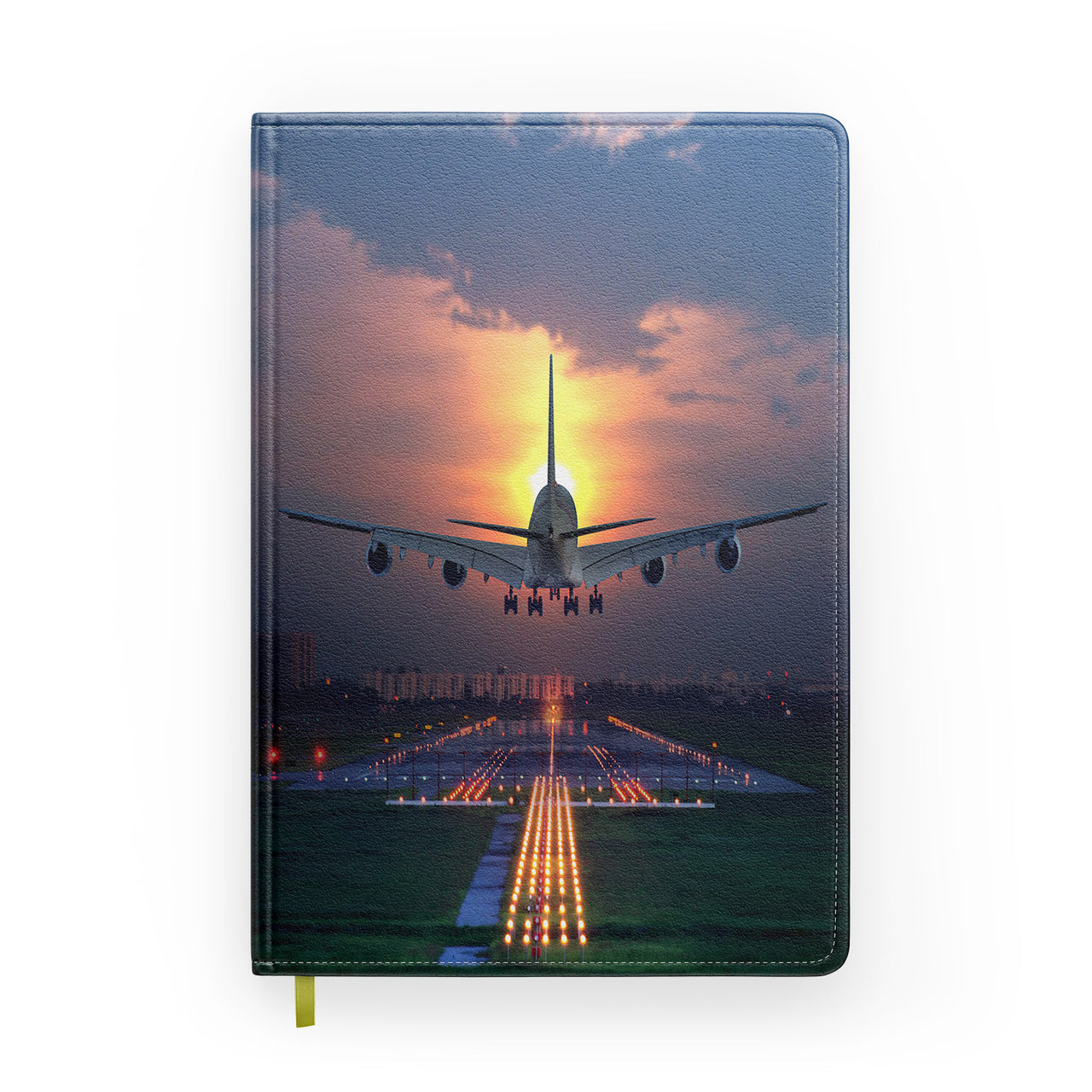 Super Airbus A380 Landing During Sunset Designed Notebooks