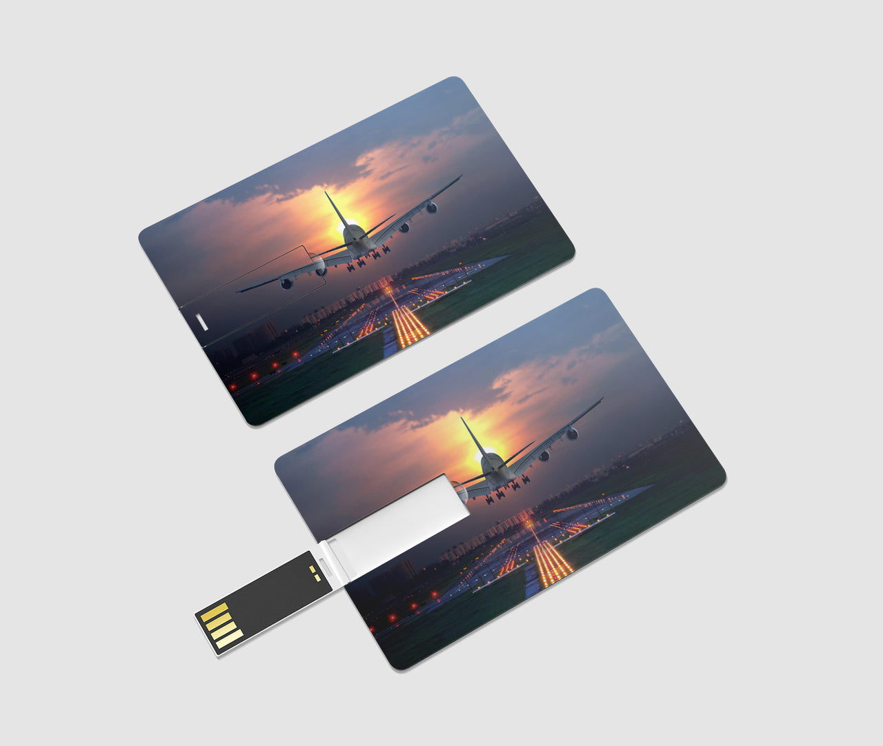 Super Airbus A380 Landing During Sunset Designed USB Cards