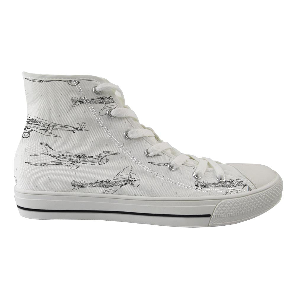 Super Aircrafts Designed Long Canvas Shoes (Men)