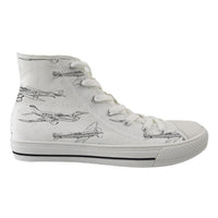 Thumbnail for Super Aircrafts Designed Long Canvas Shoes (Men)