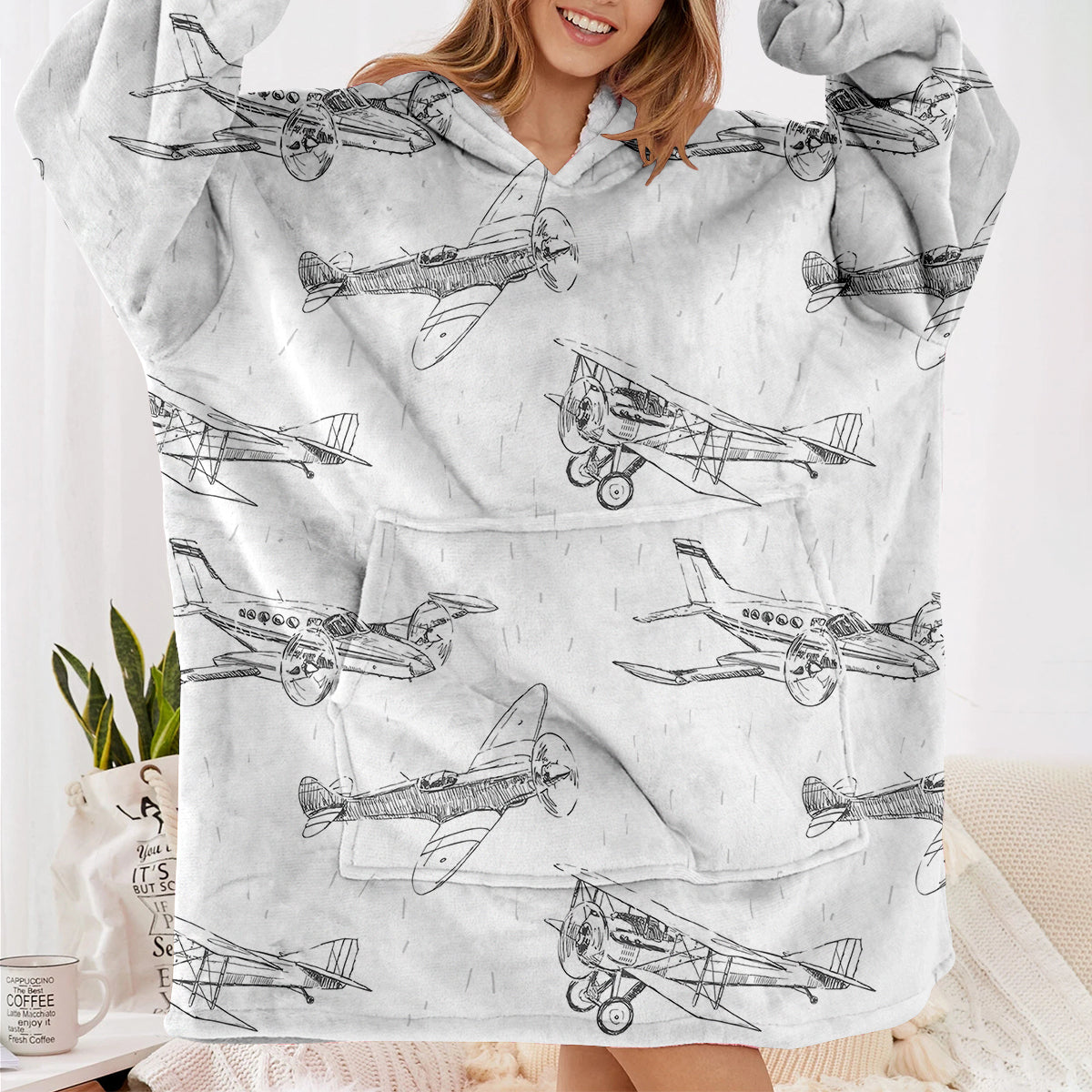 Super Aircrafts Designed Blanket Hoodies