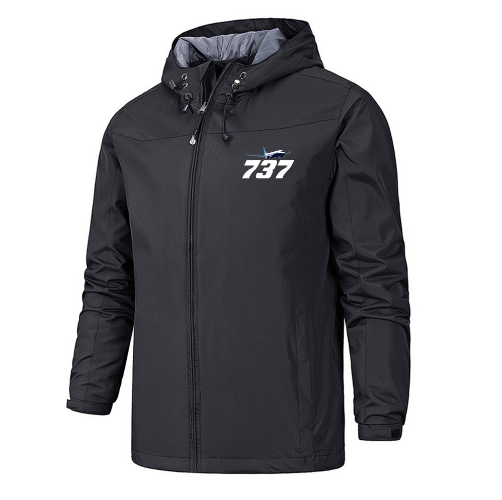 Super Boeing 737-800 Designed Rain Jackets & Windbreakers