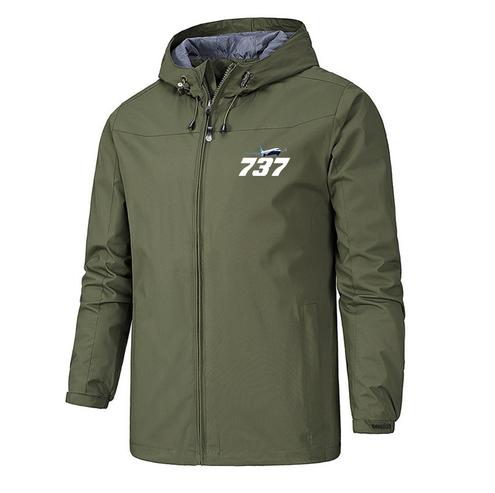 Super Boeing 737-800 Designed Rain Jackets & Windbreakers