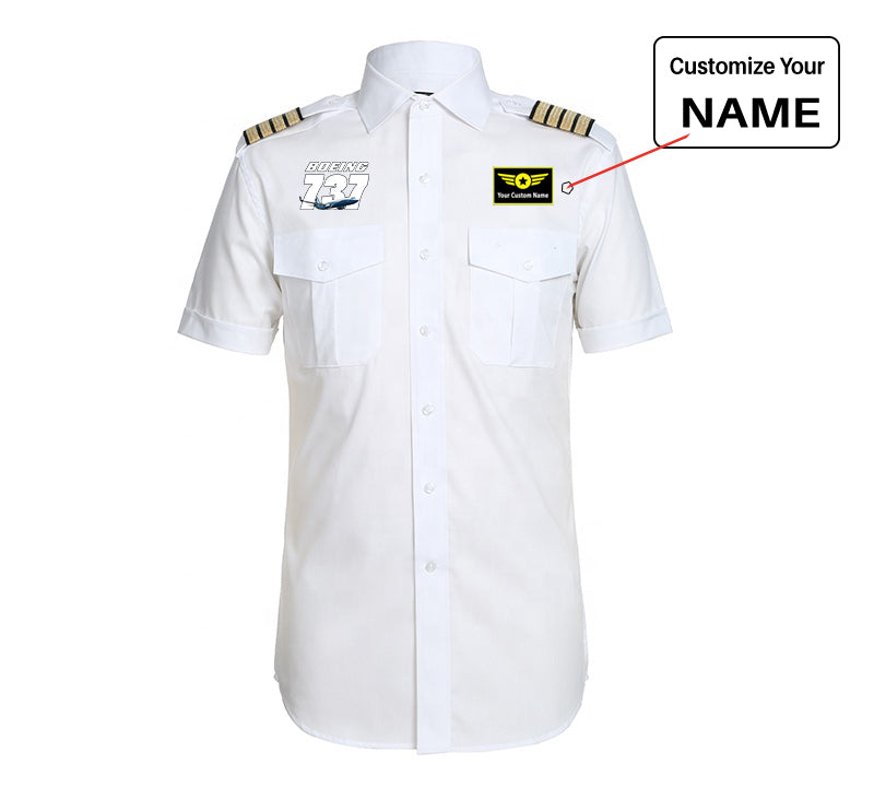 Super Boeing 737+Text Designed Pilot Shirts