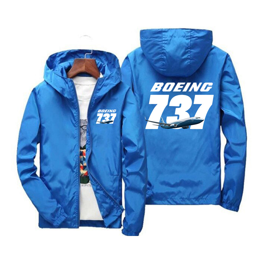 Super Boeing 737+Text Designed Windbreaker Jackets