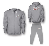 Thumbnail for Super Boeing 747 Intercontinental Designed Zipped Hoodies & Sweatpants Set