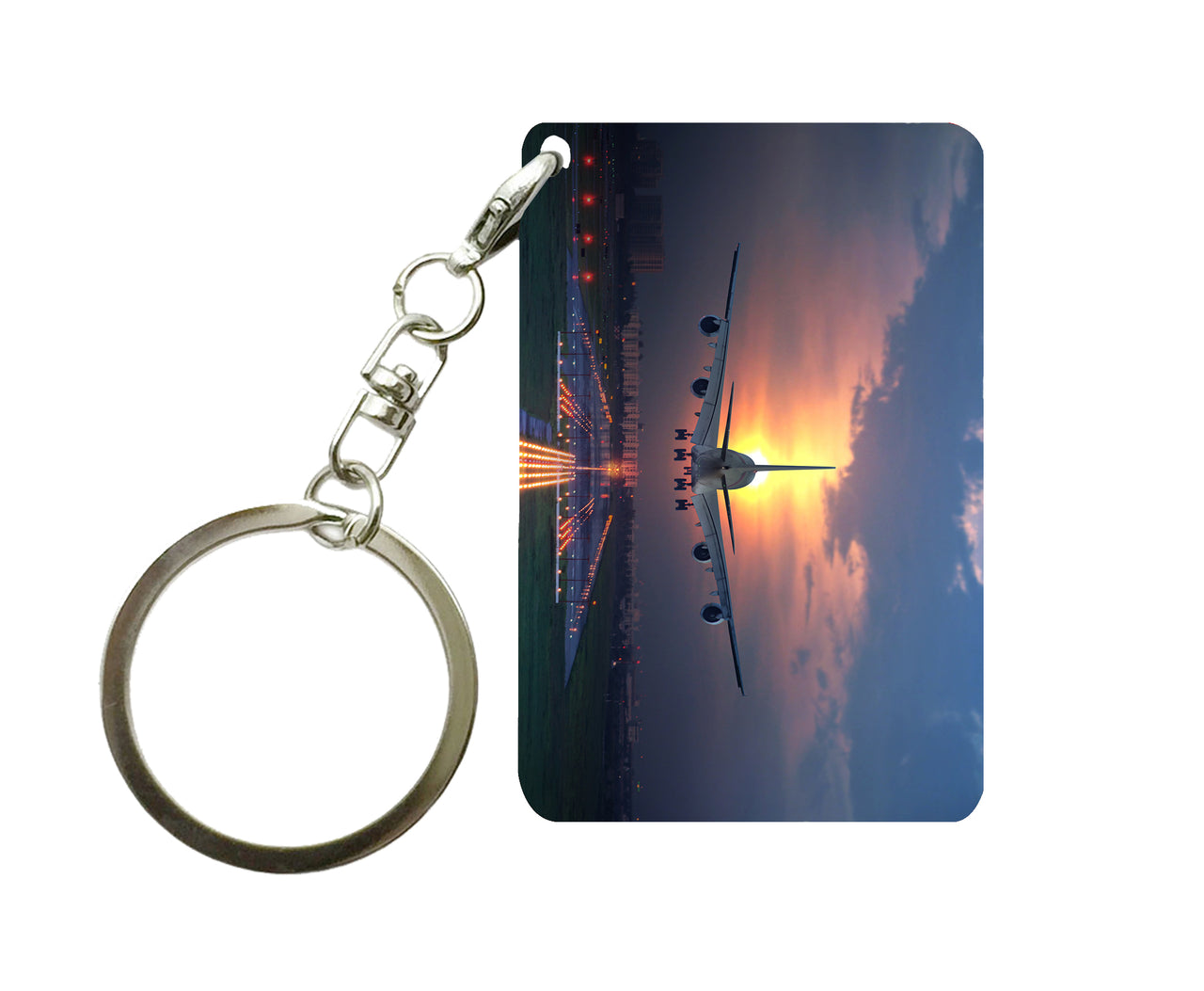 Super Boeing 747 Landing During Sunset Designed Key Chains