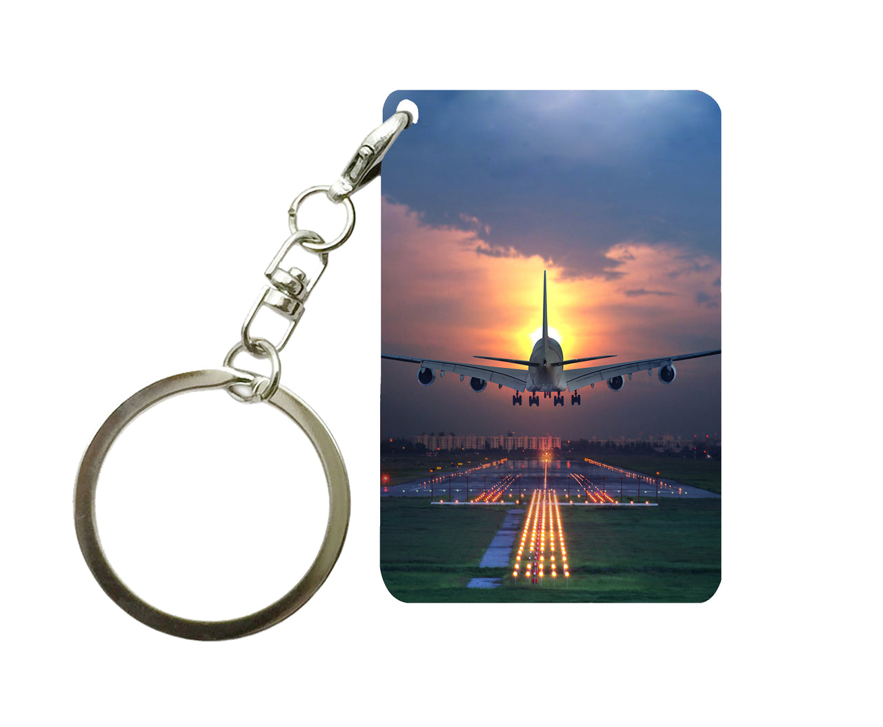 Super Boeing 747 Landing During Sunset Designed Key Chains