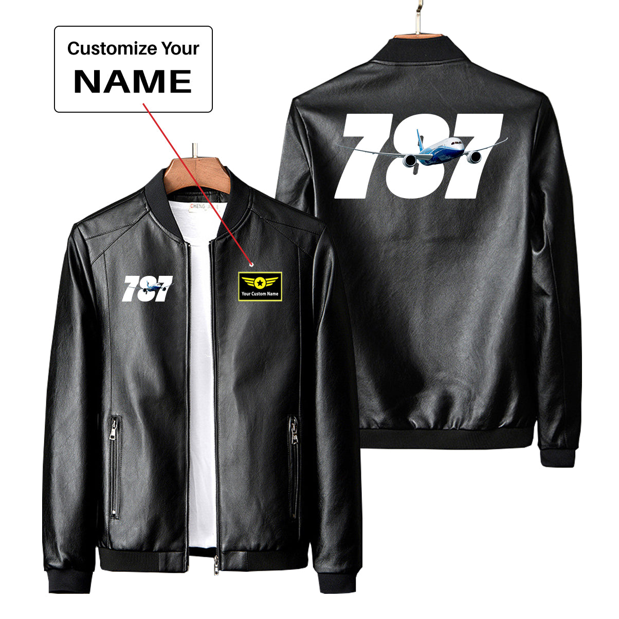 Super Boeing 787 Designed PU Leather Jackets