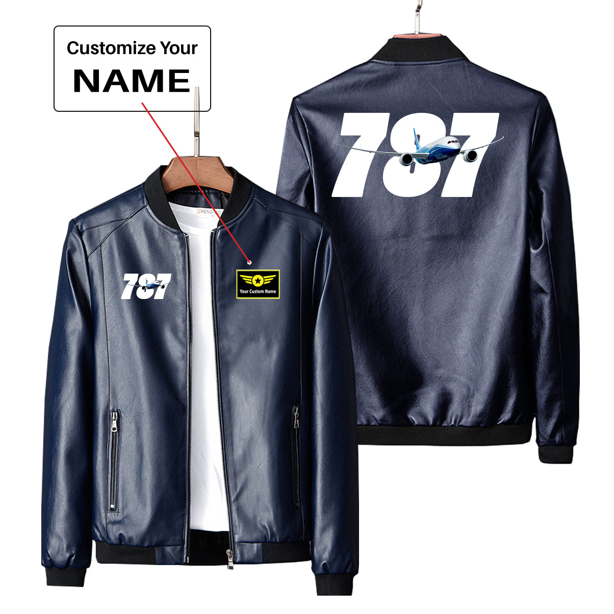 Super Boeing 787 Designed PU Leather Jackets