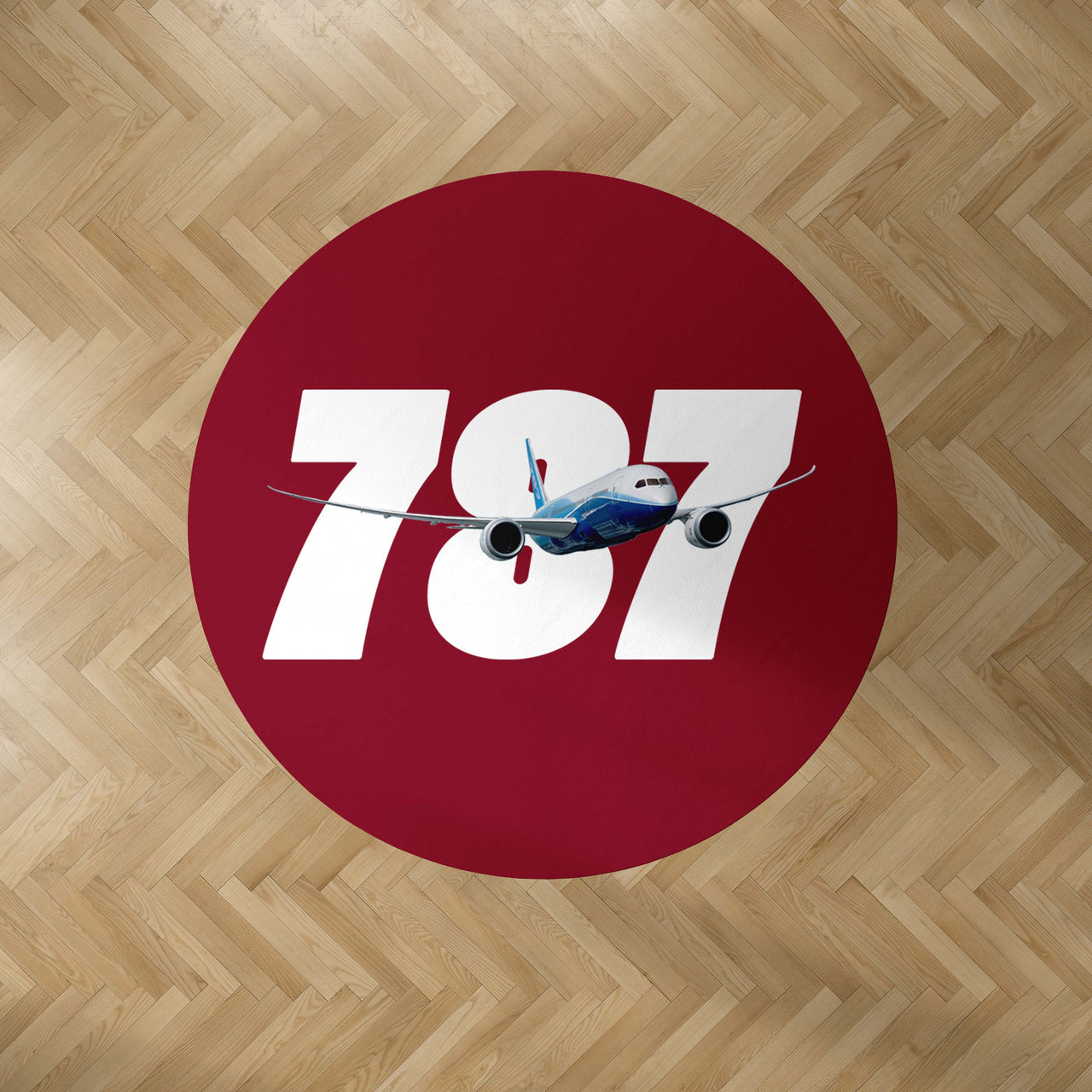 Super Boeing 787 Designed Carpet & Floor Mats (Round)