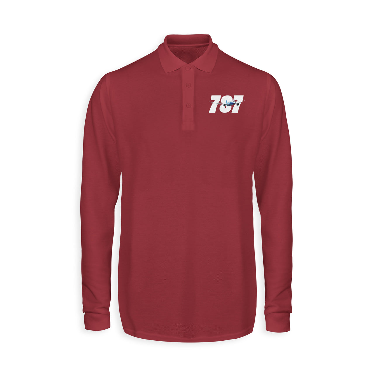 Super Boeing 787 Designed Long Sleeve Polo T-Shirts