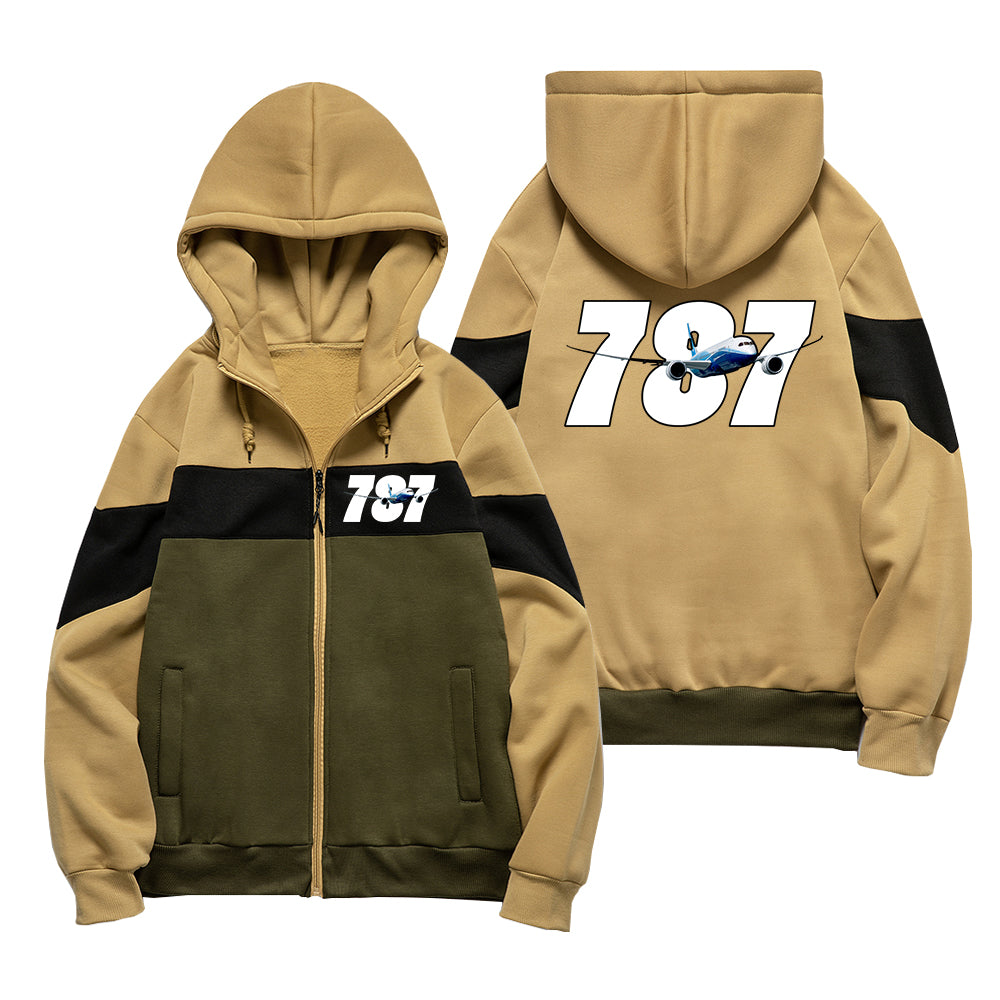 Super Boeing 787 Designed Colourful Zipped Hoodies