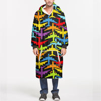 Thumbnail for Super Colourful Airplanes Designed Blanket Hoodies