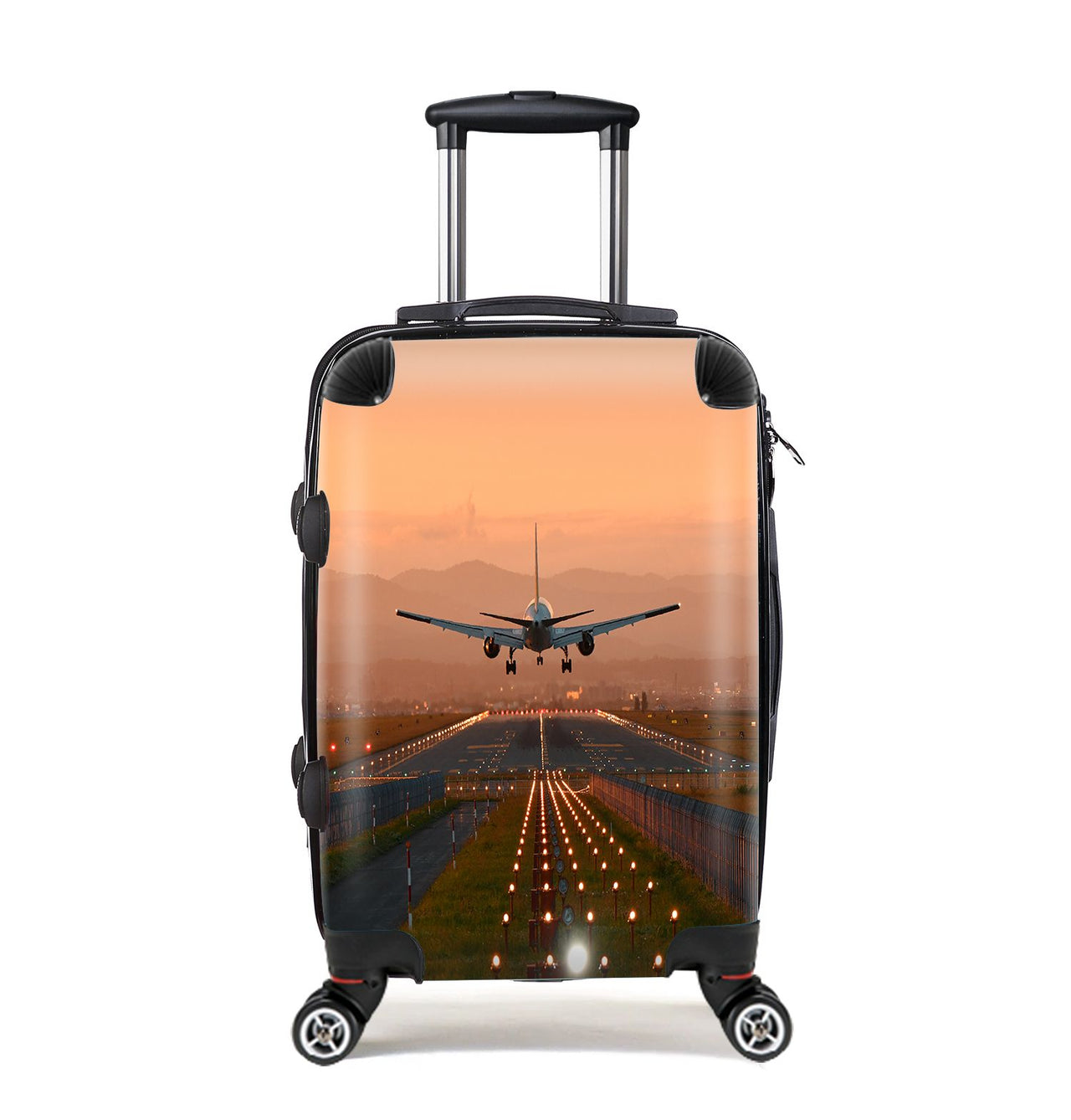 Super Cool Landing During Sunset Designed Cabin Size Luggages