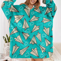 Thumbnail for Super Cool Paper Airplanes Designed Blanket Hoodies